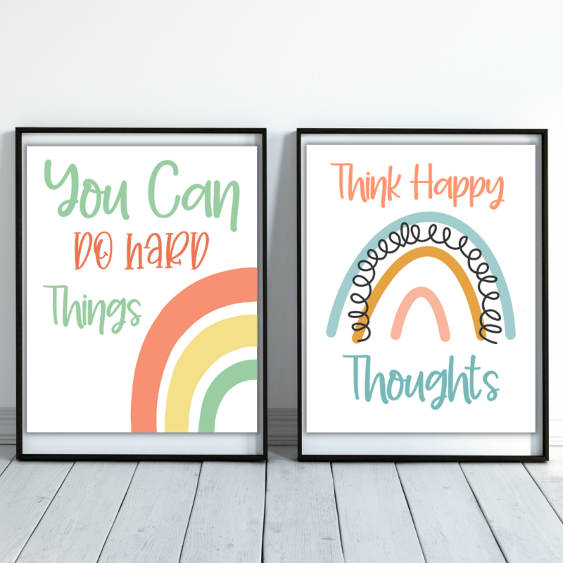 2 Wall posters on display - Growth Mindset posters - White background