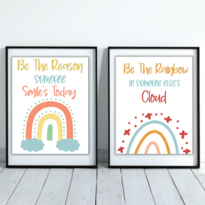 Growth Mindset posters on a white background on display