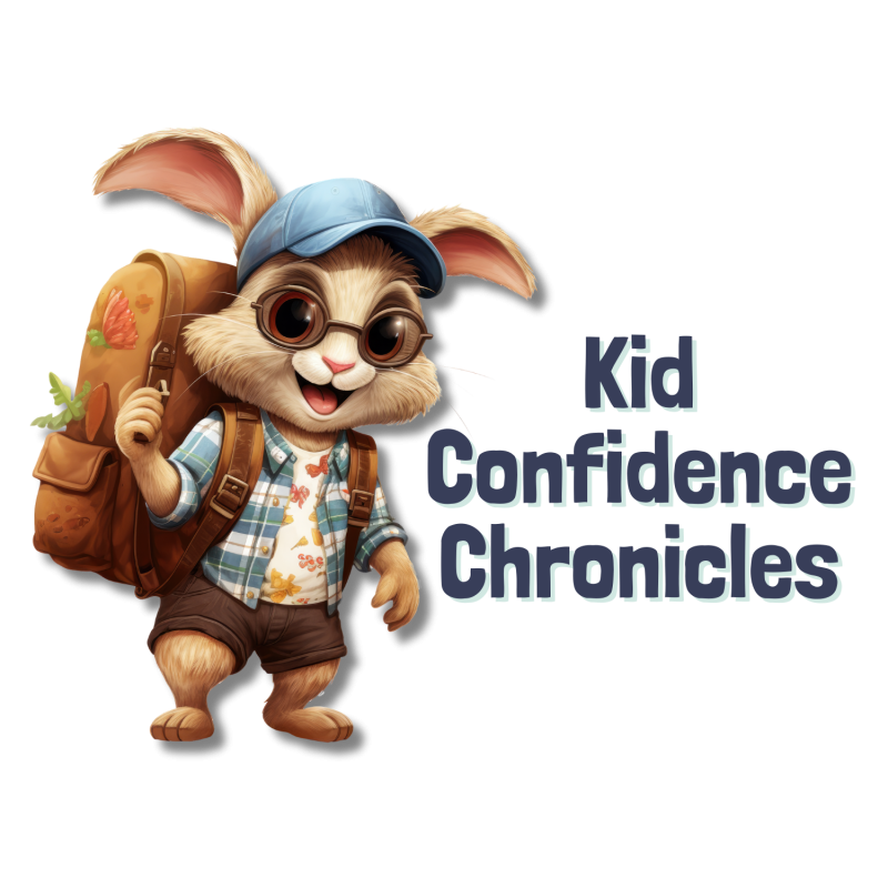 Kid Confidence Chronicles image with a cute bunny going to school